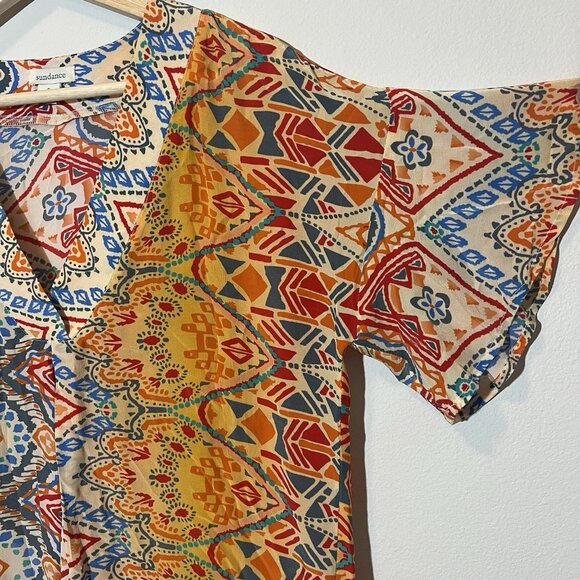 Sundance Women's Top Small Size Short Flutter Sleeve V-Neck Blouse - Picture 5 of 8